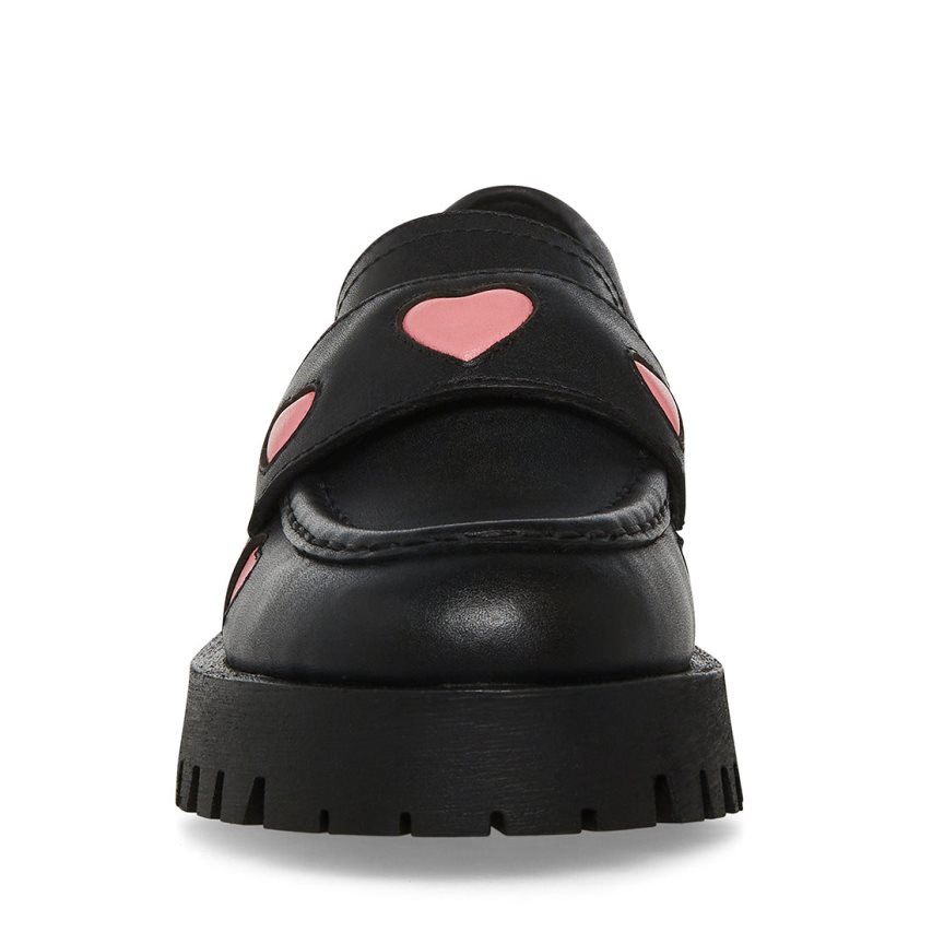 Loafers Steve Madden Lawrence-h Cuero Mujer Negras | ES FP9ES8